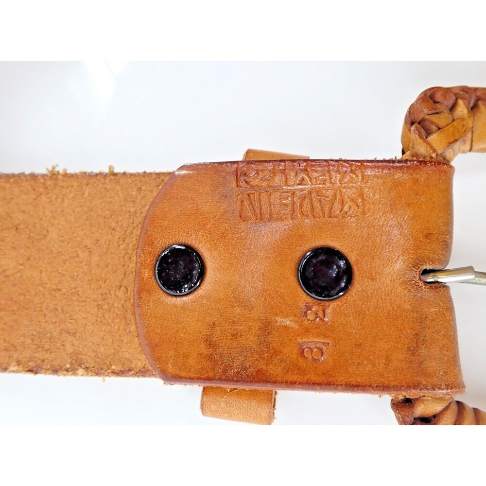 Stamped Leather Mens Size 38 Western Snake Stamp Leather Belt Made in Mexico NEW - Picture 13 of 16